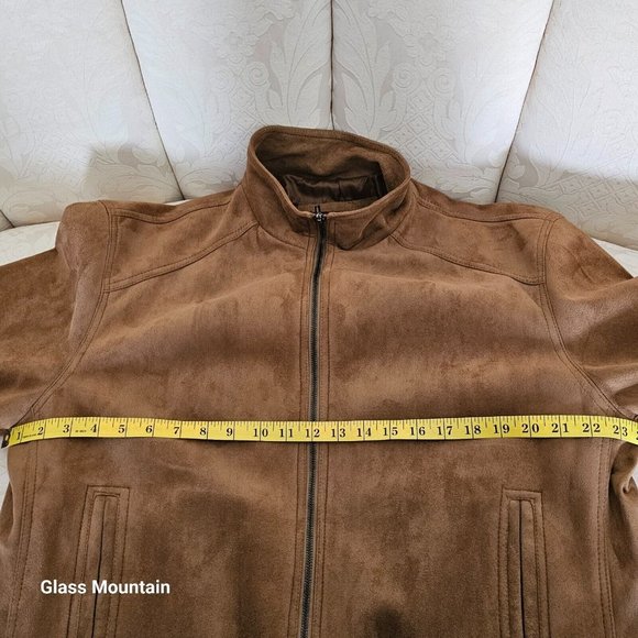 SOLD - Emporio Collection Vintage Men's XL Lined Suede Jacket with Zip Closure - Picture 9 of 14